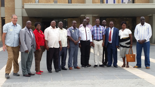 Dr. Kingsley Fletcher with delegates from Kenya at the Knesset